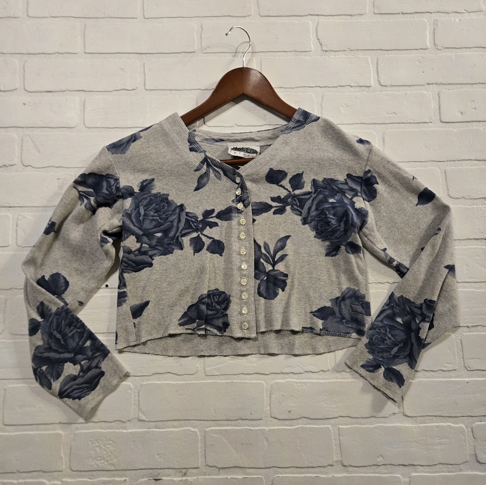 ​Vintage 90s Next Era Totally Floral Cardigan Top Made in the USA